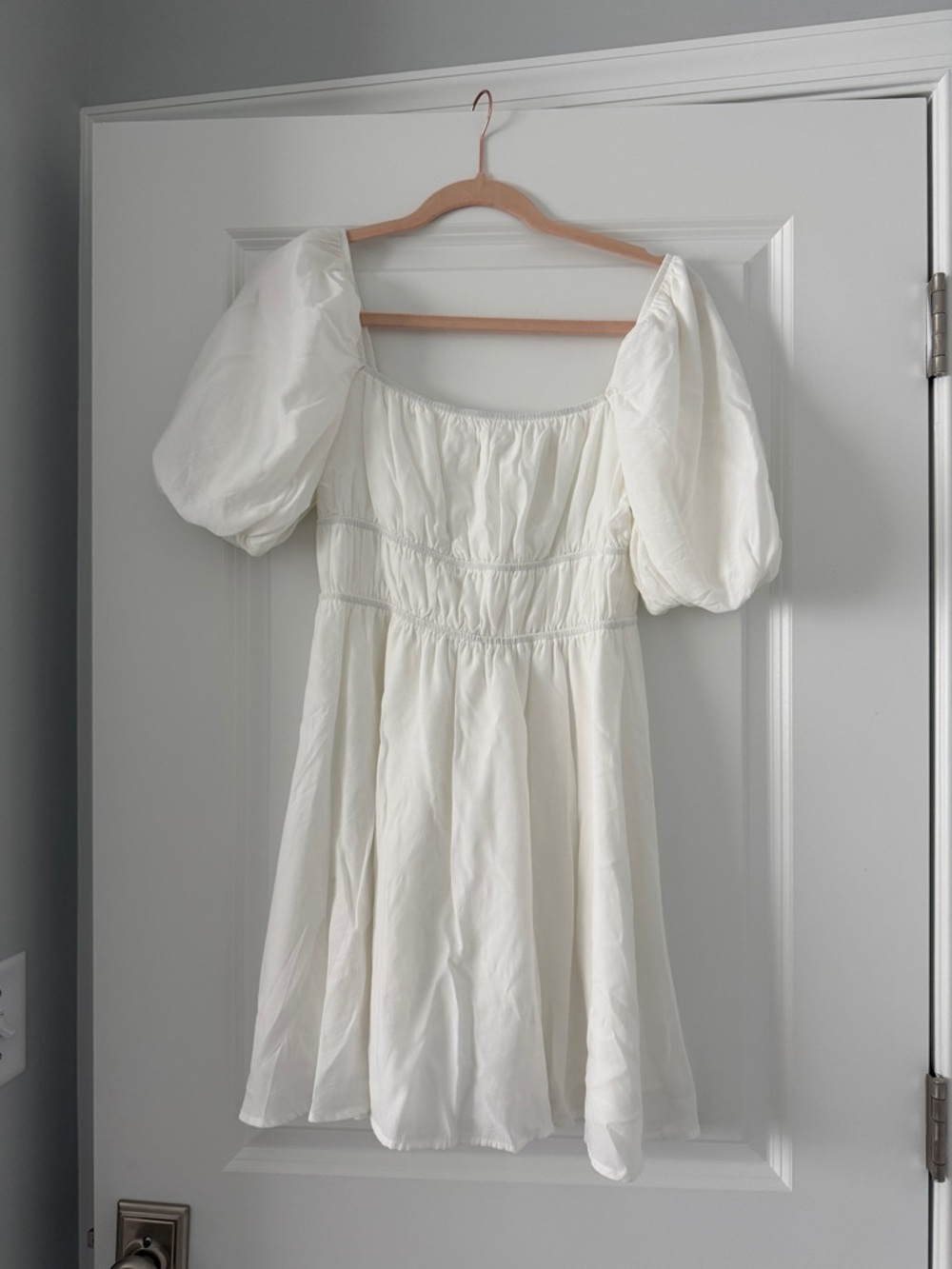 Showpo White Puff Sleeve Mini Dress